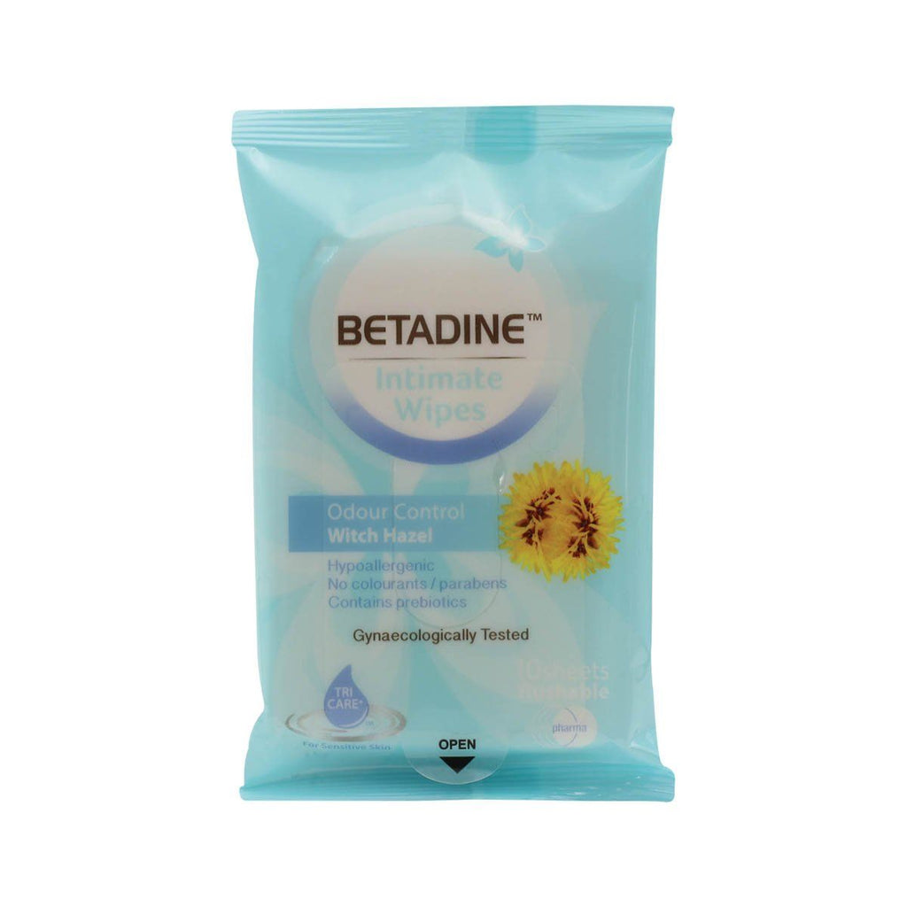 Betadine Intimate Wipes Odour Control 10 Sheets