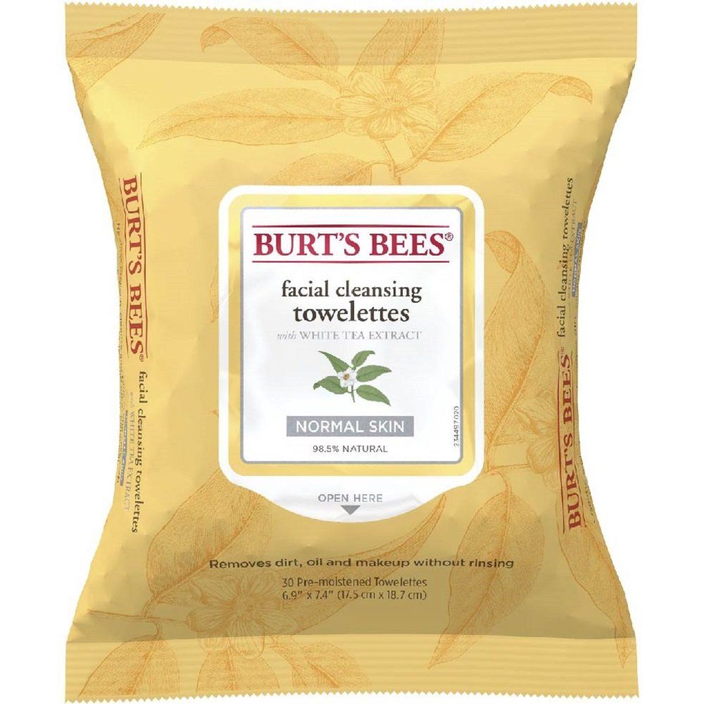 Burts Bees Facial Wipes With White Tea Extract 30's