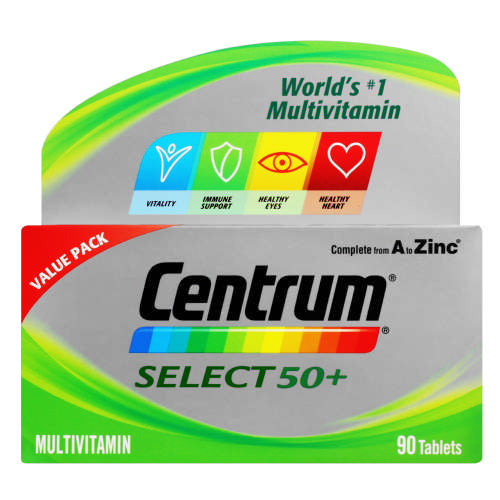 Centrum Multivitamin Select 50+ Vitality 90 Tablets – ZimSeller Pharmacy