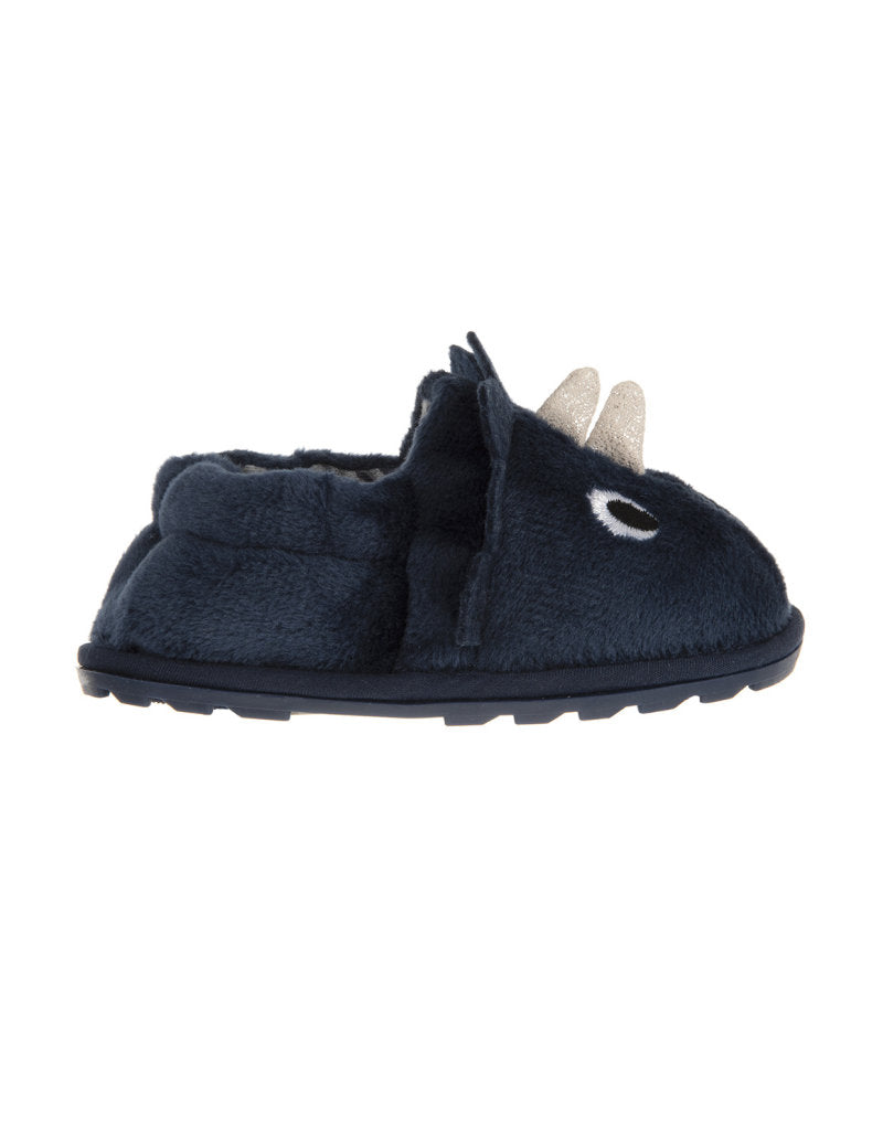 Dino Embroidery Stokie Slippers Navy