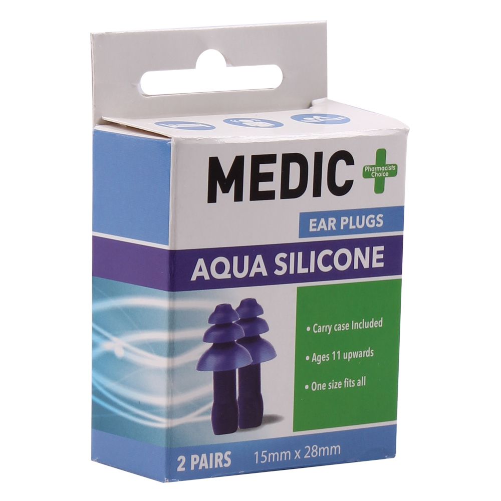 Medic Earplugs Silicone Aqua 2 Pairs