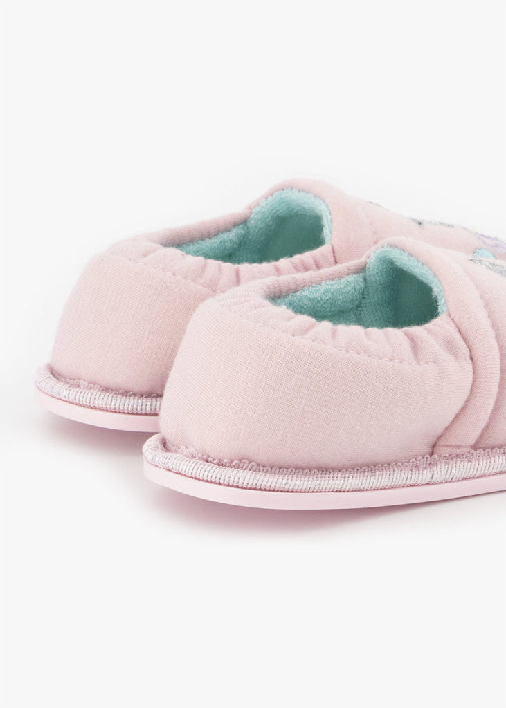 Good Night Embroidery Stokie Slippers Pink (Size 4-13) Younger Girl