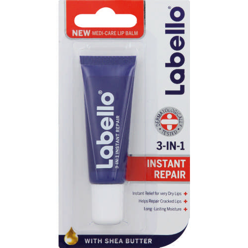 Labello 3-in-1 Instant Repair Lip Balm With Shea Butter 10ml