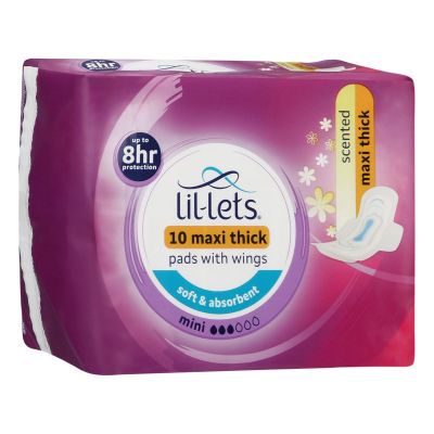 Lil-lets Maxi Thick Pads Mini 10's Scented