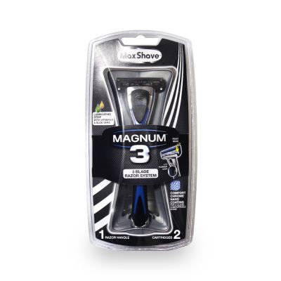 Max Shave Magnum 3 Men Razor 3 Blade With 2 Cartridges