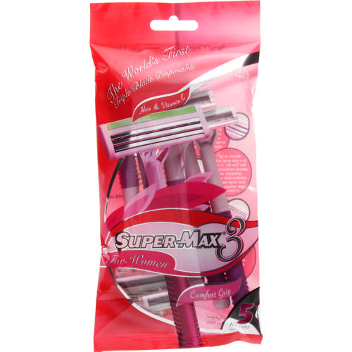 Max Shave W3 Women 3 Blade Razor With 5 Cartridges
