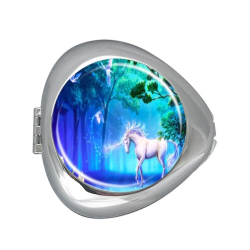 Medic Pill Box Round With Mirror Blue