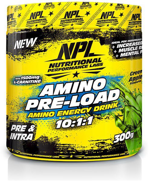 NPL Amino Pre Load Amino Energy Drink 10s:1:1 - Green Apple 300g