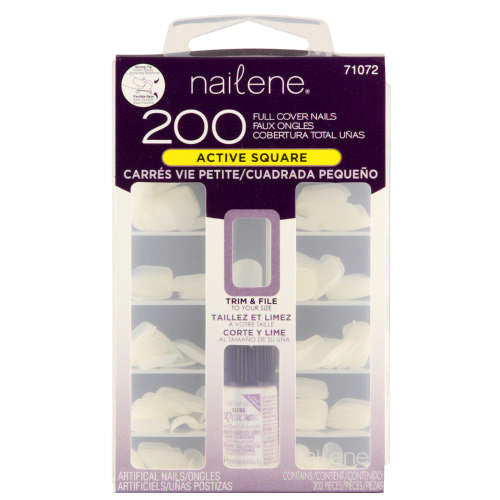 Nailene Full Cover Nails Short Square 200 Nails