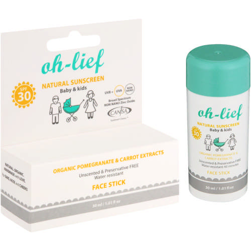 Oh-Lief Natural Sunscreen Baby & Kids Face Stick SPF30 30ml