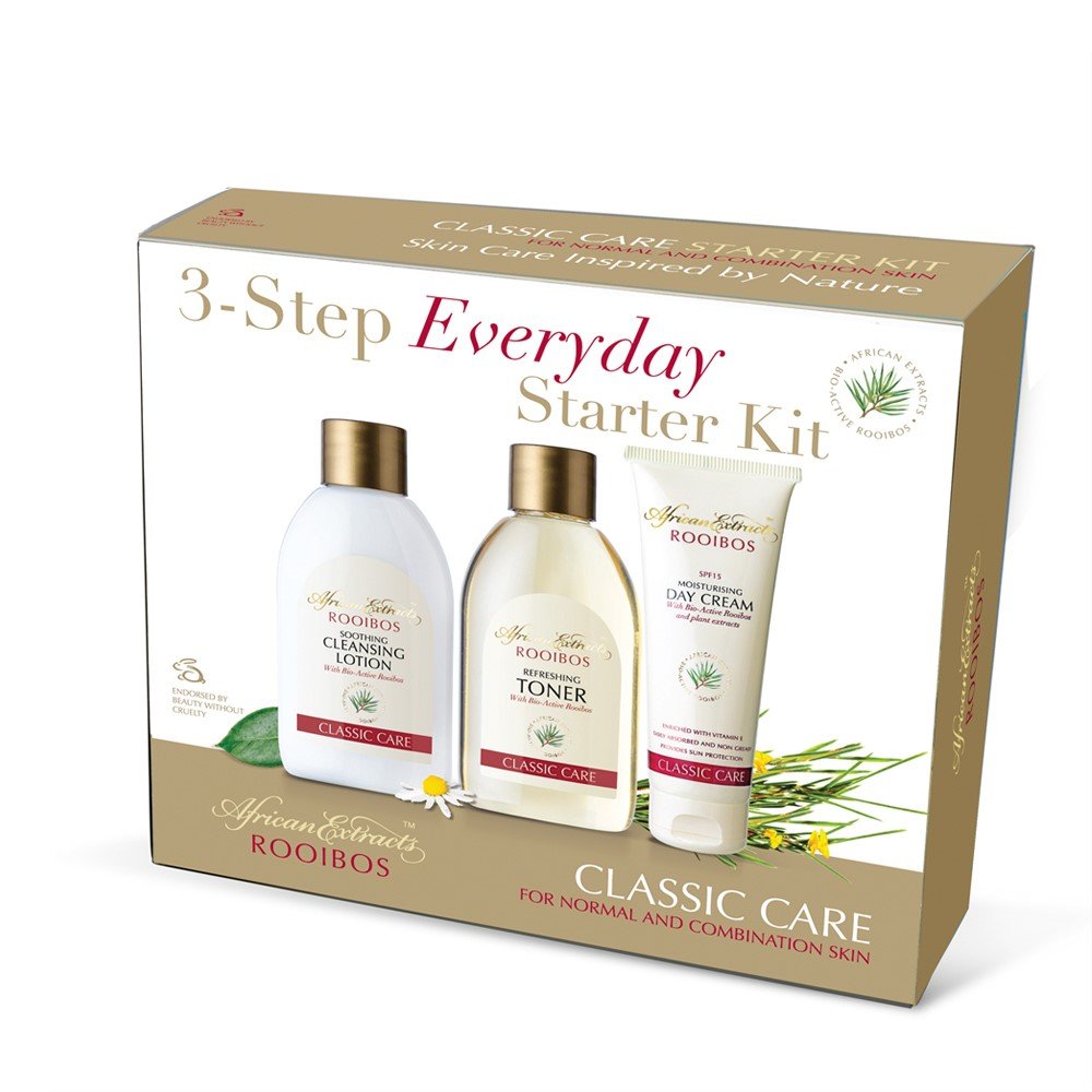 Rooibos Classic Starter Kit Cleansing Lotion 60ml, Toner 60ml Plus Day Cream 20ml