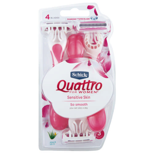 Schick Quattro Disposable Razors For Women 3 Razors