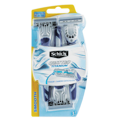 Schick Quattro Titanium Disposable Razors 3 Razors