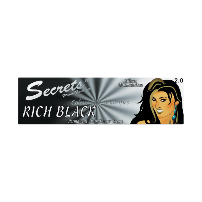 Secrets Colour That Beautifies Permanent Hair Colour Creme Rich Black 2.0