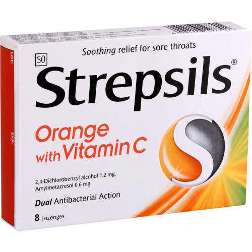 Strepsils Orange With Vit C 8s