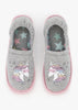 Unicorn Print Stokie Slippers Grey (Size 12-6) Older Girl