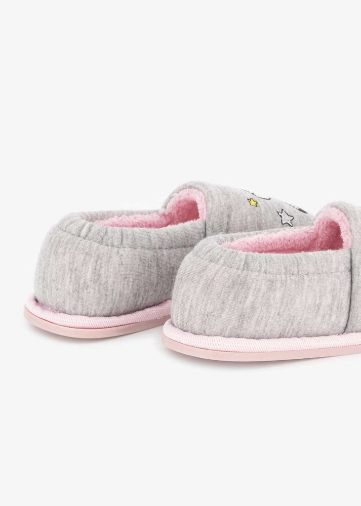 Unicorn Stokie Slippers Grey (Size 4-13) Younger Girl