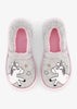 Unicorn Stokie Slippers Grey (Size 4-13) Younger Girl