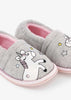 Unicorn Stokie Slippers Grey (Size 4-13) Younger Girl