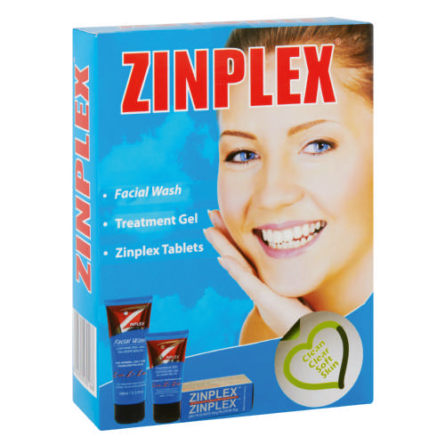 Zinplex Combo Pack - Facial Wash, Treatment Gel and 120s Tablets Combo