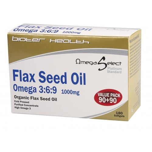 Bioter Health Omega Select Flax Seed Oil 3:6:9 100mg 180 Vegecaps
