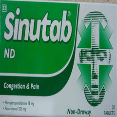 Sinutab Non Drowsy Tablets 20s